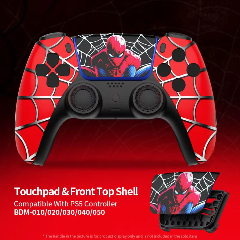 PS5 Controller Case Touchpad Game Controller Cover Replacement Front Panel Controller Case for BDM-010/020/030/040 Spider