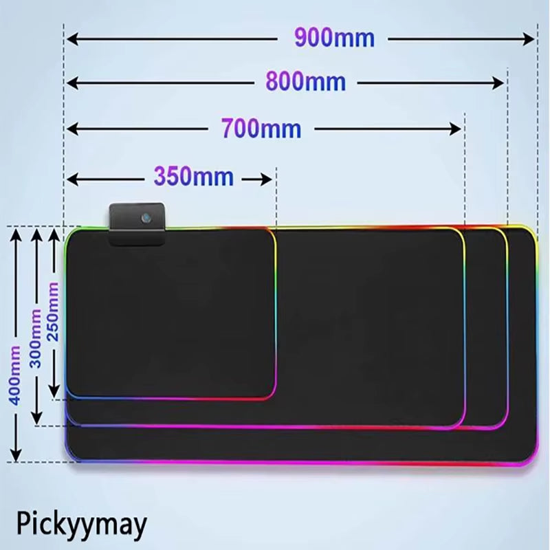 Geometry Large RGB Gamer Mousepad 40X90Cm Mouse Mat Gaming Mousepads LED Keyboard Mats Luminous Desk Pads Mouse Pad for PC
