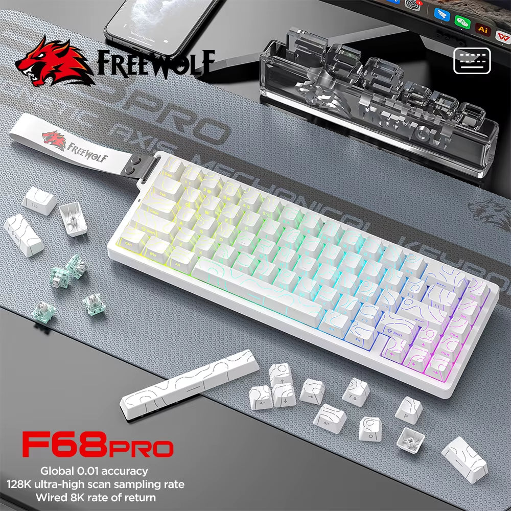 F68PRO 8K RGB Customs Mechanical Keyboard ,Magnetic Switch,0.01Mm RT Accuracy,128K Scan Rate,Gaming Keyboards