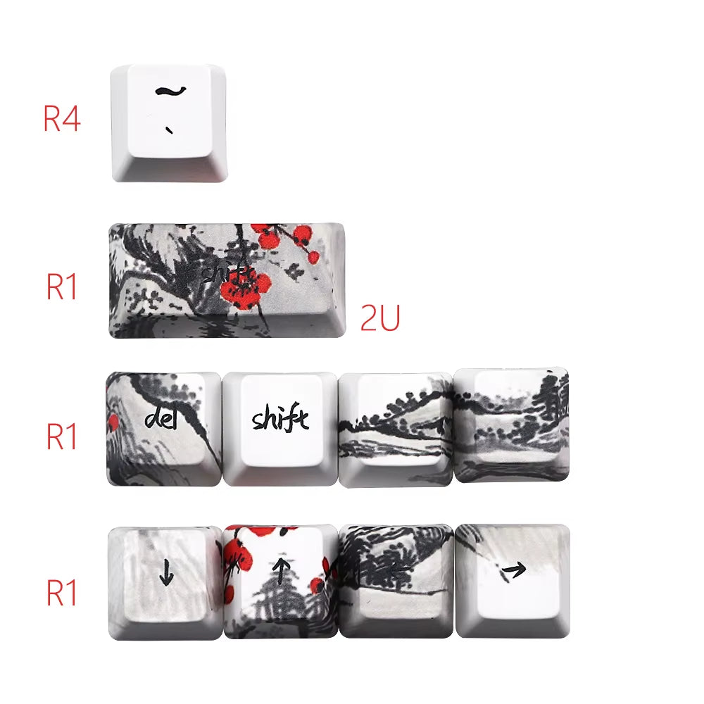 Just Sales s Novelty Allover Dye Subb Plum Blossom 71 Key OEM Profile  for RK61 ALT61 Anne PRO2 Gk61 Gk64 Dz60 Key