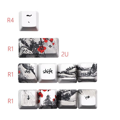 Just Sales s Novelty Allover Dye Subb Plum Blossom 71 Key OEM Profile  for RK61 ALT61 Anne PRO2 Gk61 Gk64 Dz60 Key