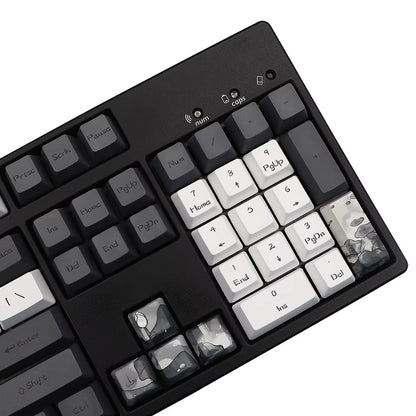 German French Spain Ink Lotus Pbt Keycap OEM Profile Dye Sub Keycaps for Gk61 Rk61 68 980 108 QWERTZ AZERTY MX Keyboard Key Caps