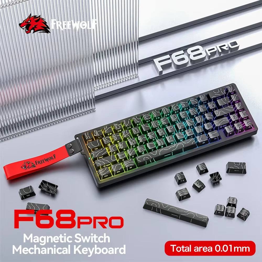 F68PRO 8K Customs Gaming Mechanical Keyboard Magnetic Switch,0.01Mm RT Accuracy,128K Scan Rate ,Gaming Keyboards
