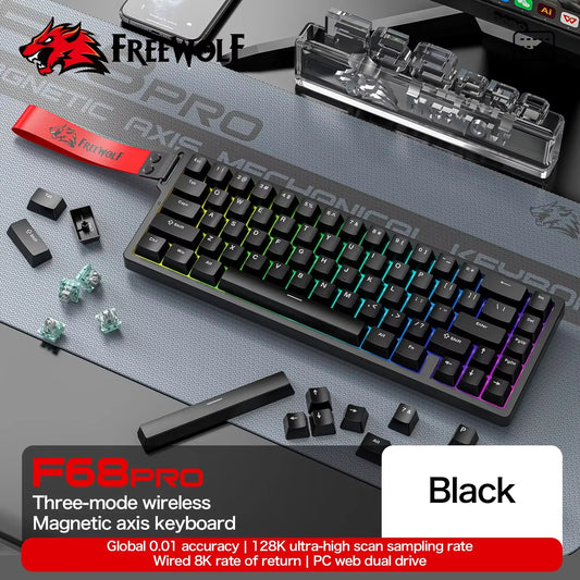 F68PRO Wireless Mechanical Keyboard,Magnetic Switch,Bluetooth Connection,0.01Mm RT Accuracy,Rgb 8K Gaming Keyboards