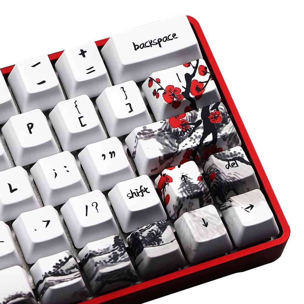Just Sales s Novelty Allover Dye Subb Plum Blossom 71 Key OEM Profile  for RK61 ALT61 Anne PRO2 Gk61 Gk64 Dz60 Key