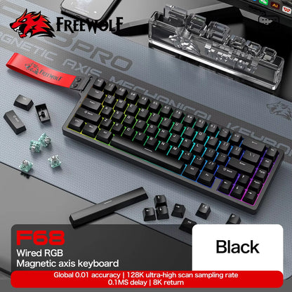 F68PRO 8K RGB Customs Mechanical Keyboard ,Magnetic Switch,0.01Mm RT Accuracy,128K Scan Rate,Gaming Keyboards