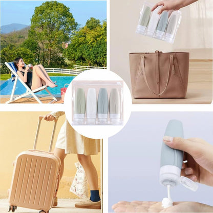 4 PCS Travel Squeeze Bottle, Leak Proof Silicon Tubes Travel Size Toiletries Containers,Travel Containers for Toiletries,