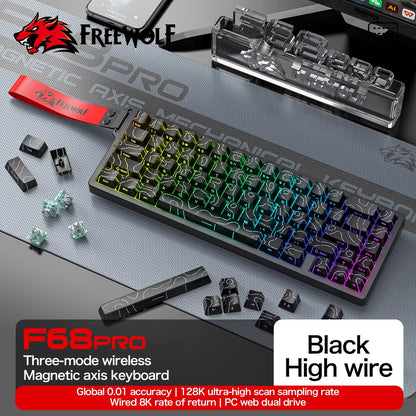 F68PRO 8K RGB Customs Mechanical Keyboard ,Magnetic Switch,0.01Mm RT Accuracy,128K Scan Rate,Gaming Keyboards
