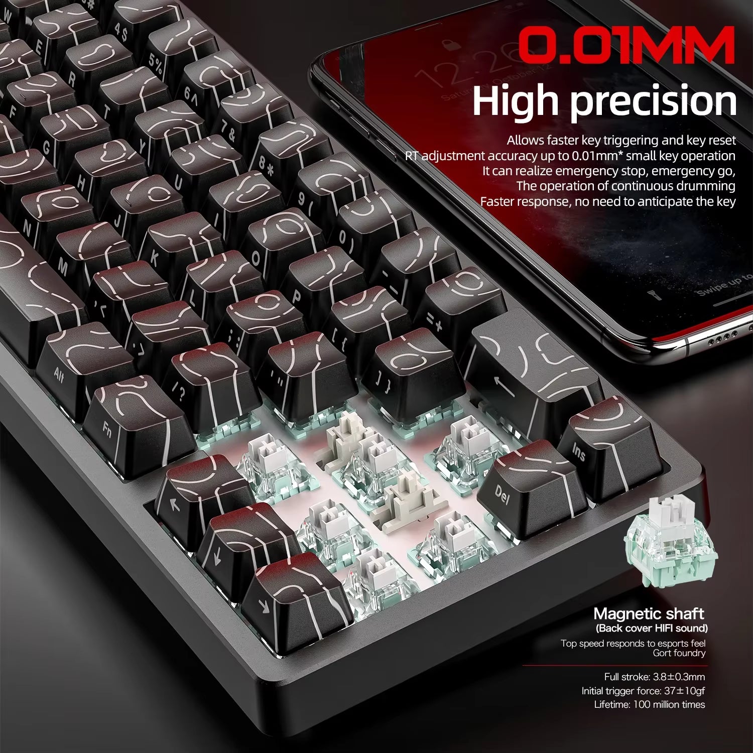 F68PRO 8K RGB Customs Mechanical Keyboard ,Magnetic Switch,0.01Mm RT Accuracy,128K Scan Rate,Gaming Keyboards
