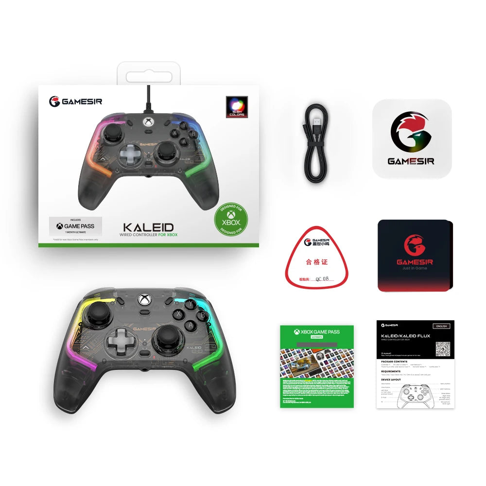 Gamesir Kaleid Xbox Controller Wired Gamepad for Xbox Series X, Xbox Series S, Xbox One Game Console, with  Effect Joystick